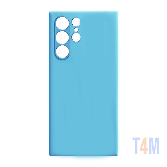 Silicone Case with Camera Shield for Samsung Galaxy S23 Ultra Light Blue